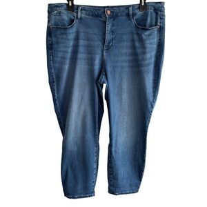 Talbots Womens Plus Size 18W Stretch Denim Cropped Jeans High-Waist Jegging Crop